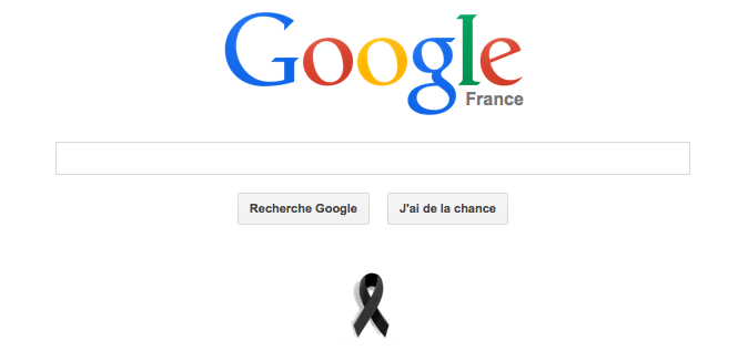 Ruban noir de Google après attentat terroriste
